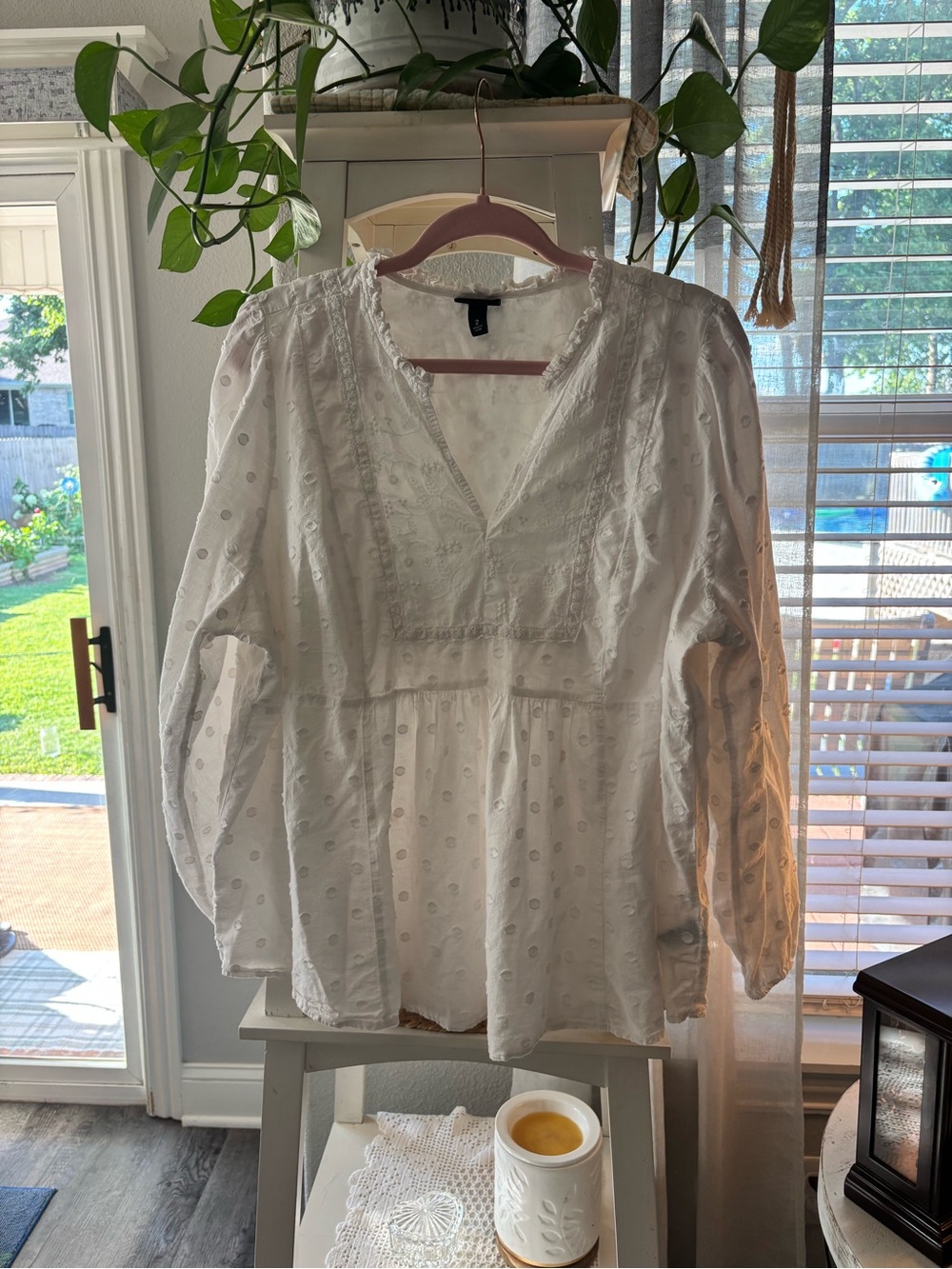 torrid White Eyelet Peasant Blouse